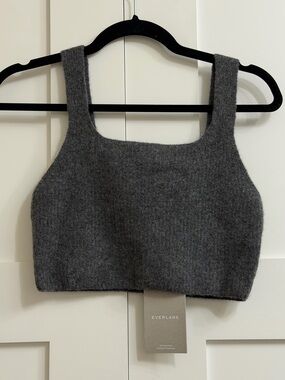 Everlane The Cozy-Stretch Tank in Heathered Charcoal, size medium